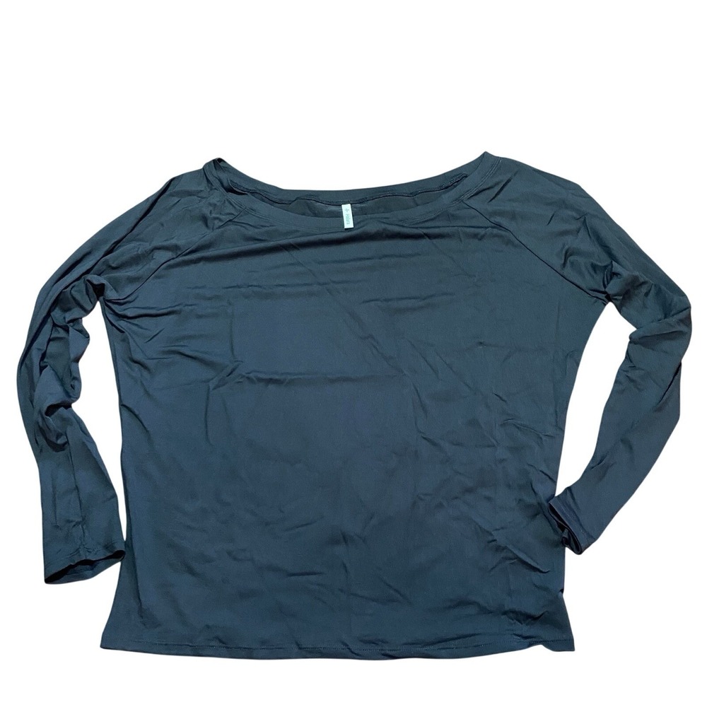 Halara NWT Oversized Athletic Black Shirt Long Sleeve Relaxed Fit Size Large